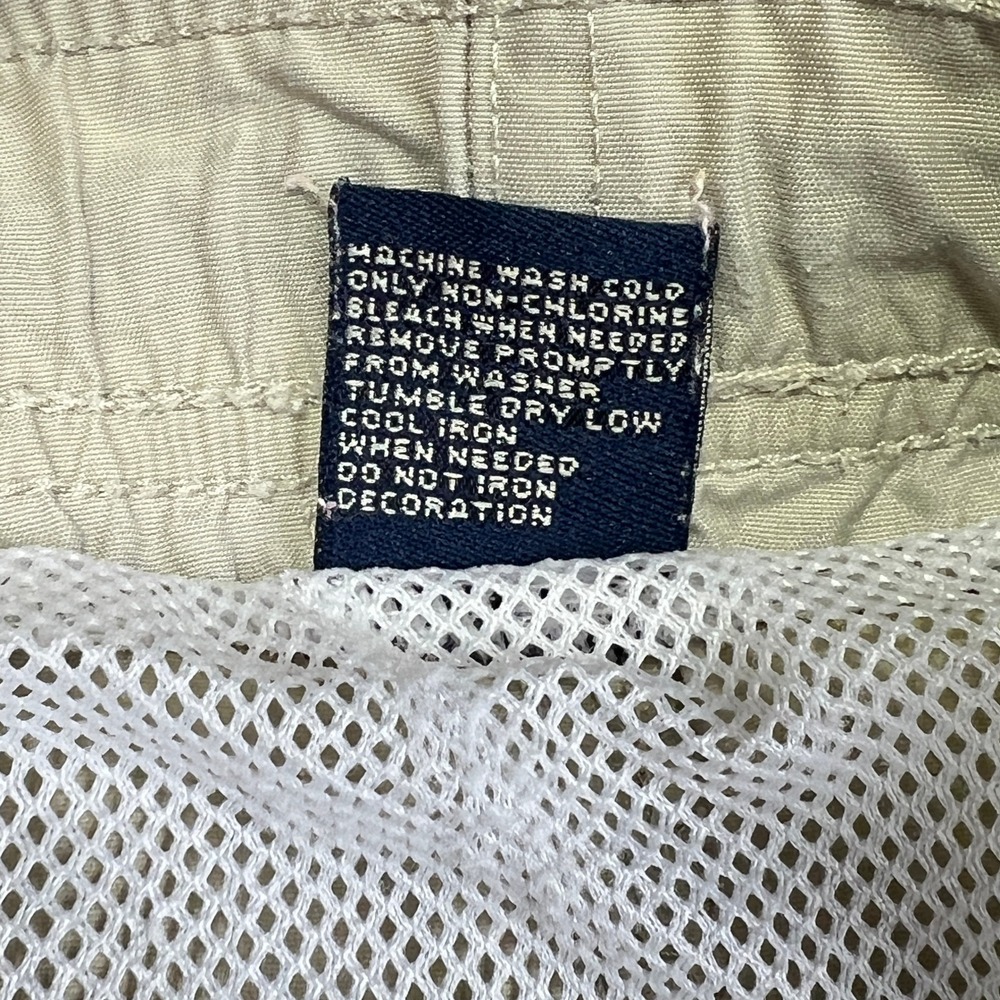 Vintage Polo Sport Ralph Lauren Mens XXL Tan Nylon Swim Trunks USA Flag Logo - Picture 8 of 8